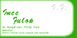 ince fulop business card