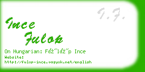 ince fulop business card